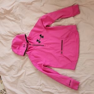 Under Armour XStorm2 Pink Girls Youth L Quarter Zip Sweatshirt